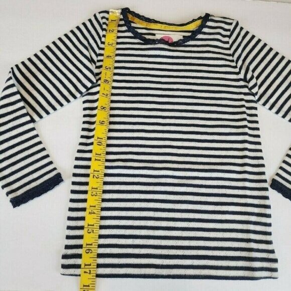 Mini Boden size 5-6 girls super soft pointelle shirt Navy and White Stripes - Picture 6 of 9